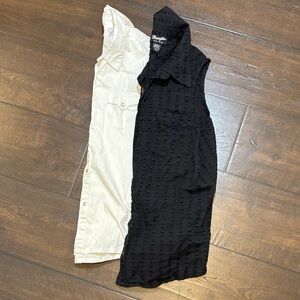 Wrangler Black and Cream Sleeveless Midi Shirt Dress Duo